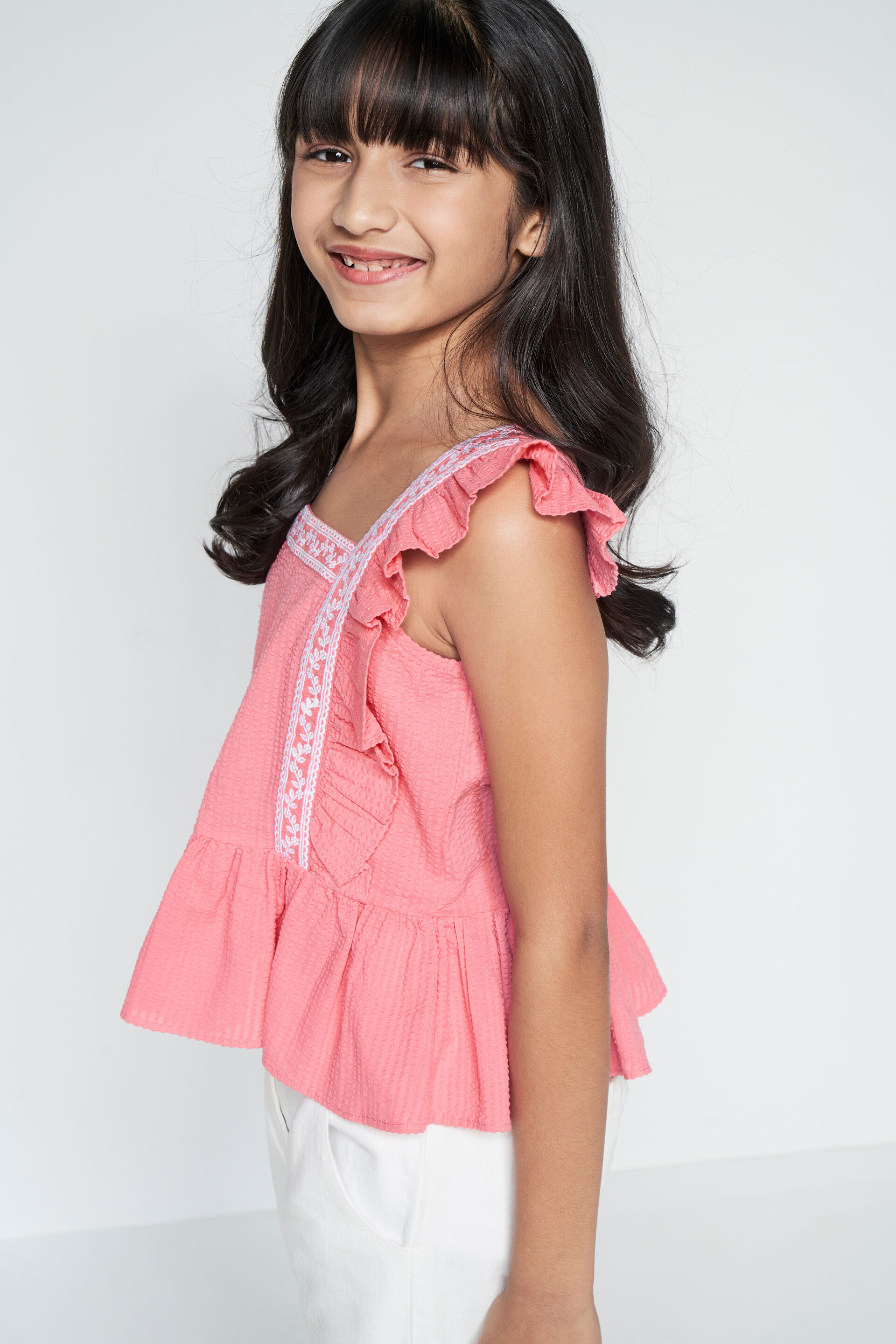 Pink Frill Top, Pink, image 3